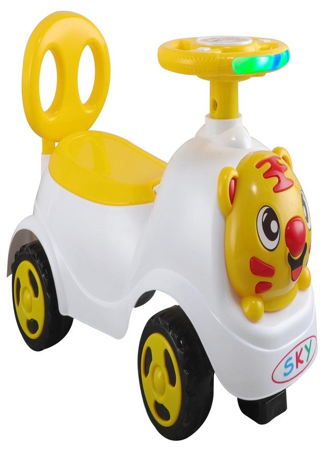 JoyRide Baby Tiger Rider Toy for Kids with Storage Compartment, Lights and Music for Boys Girls (Yellow Tiger) - Image 4